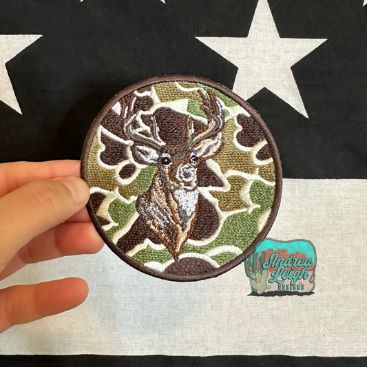 LARGE Deer Camo Embroidered Patch