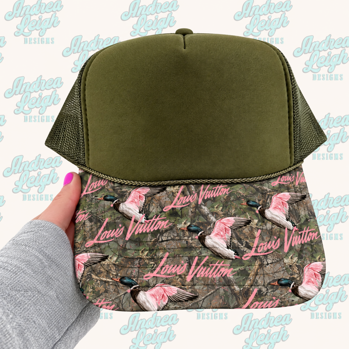 LV Mallard Duck Hat Brim DTF Transfer