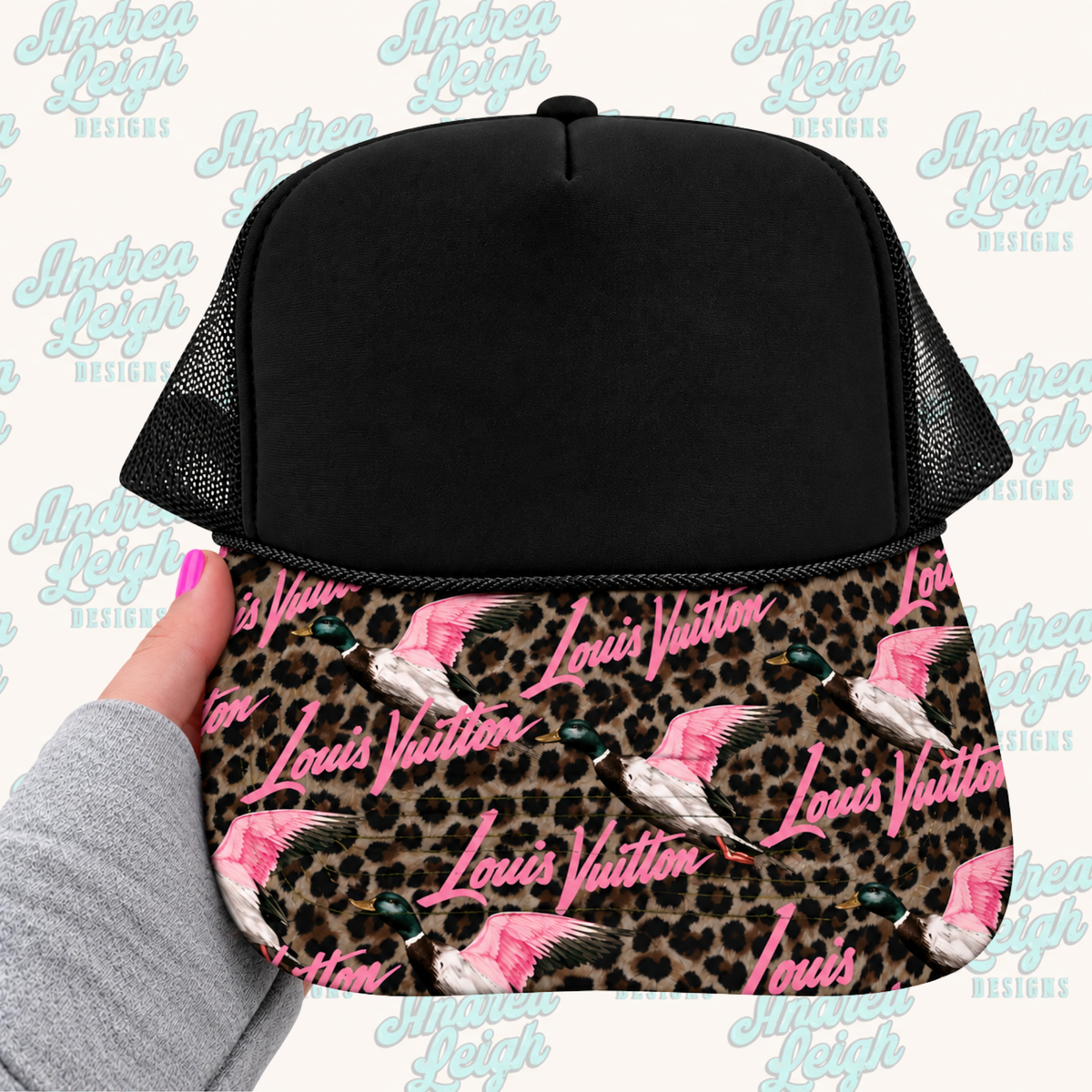 LV Mallard Duck Leopard Print Hat Brim DTF Transfer