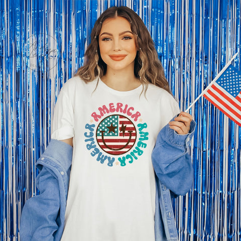 Retro America Smiley Face