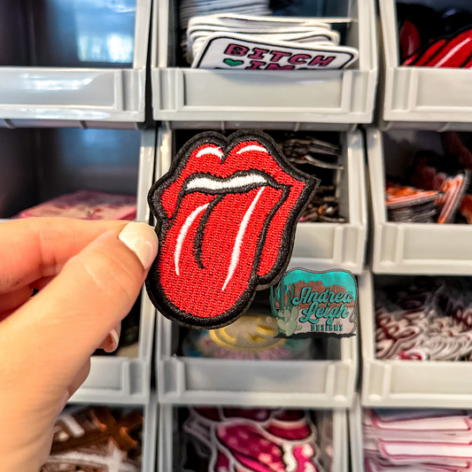 Red Tongue Embroidered Patch