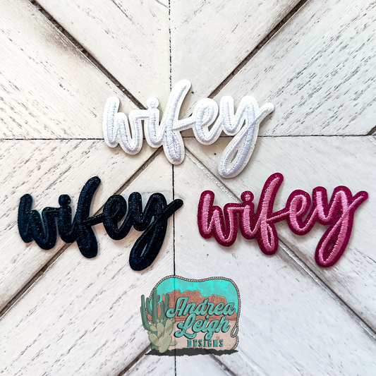 Wifey Glitter Embroidered Patch
