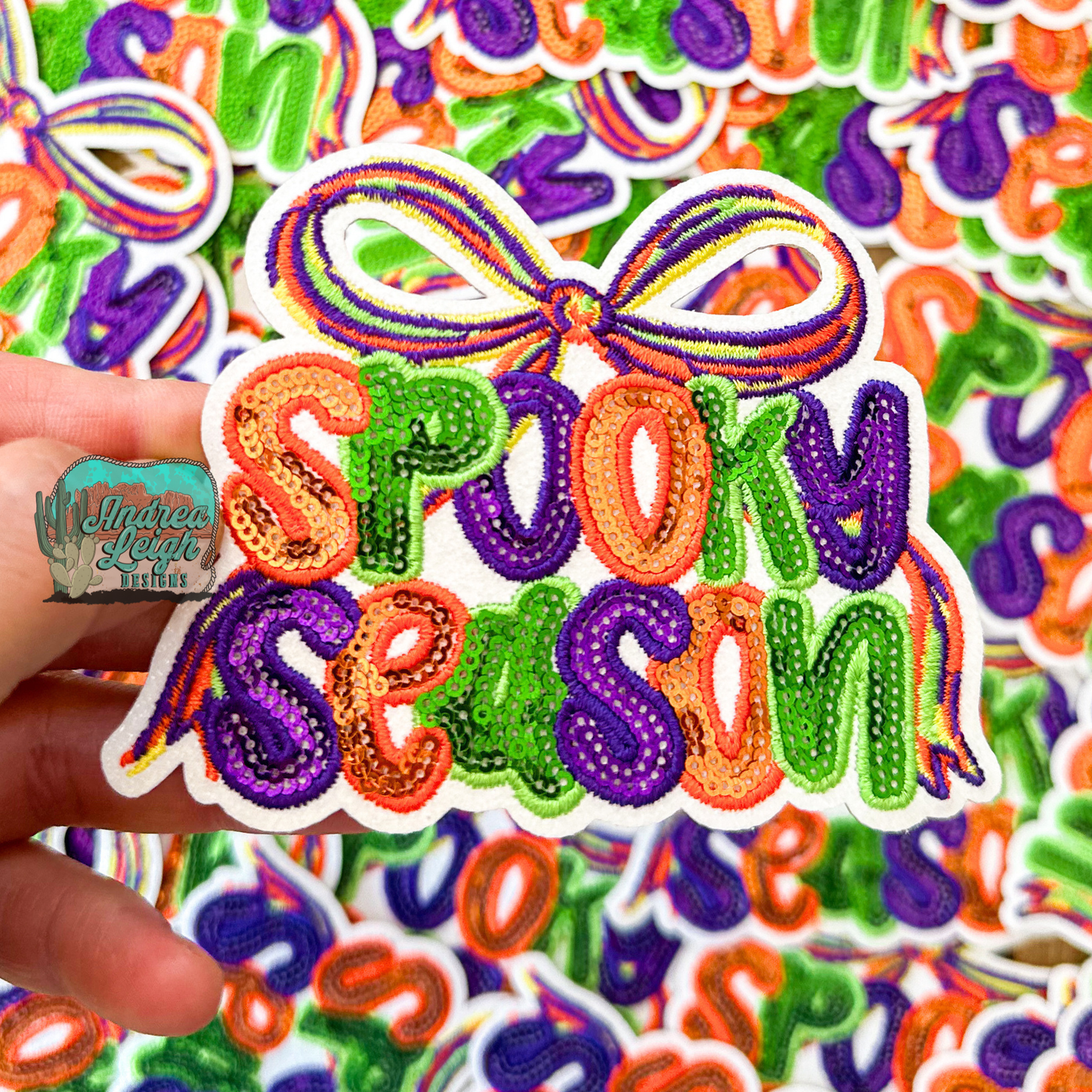 ALD EXCLUSIVE-Spooky Season Glitter Sequin Embroidered Patch