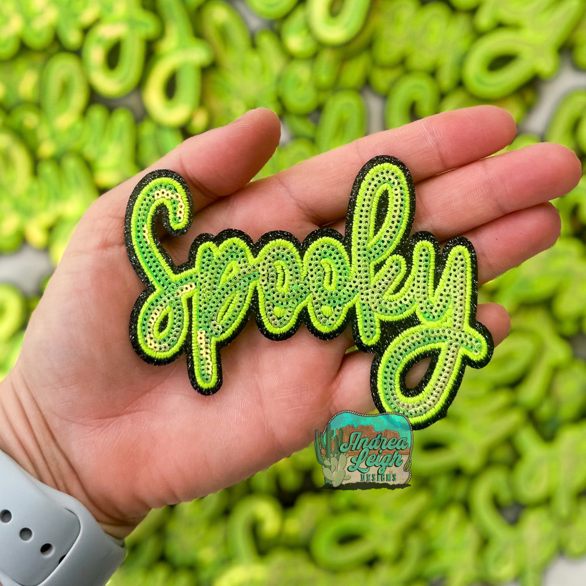 ALD EXCLUSIVE-Spooky Glitter Sequin Embroidered Patch (GLOW IN DARK)