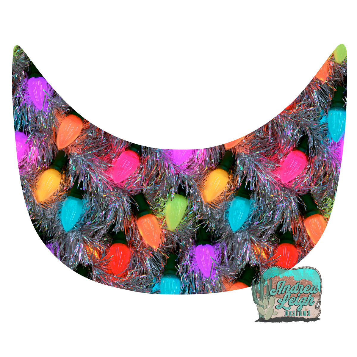 Tinsle Christmas Lights Hat Brim DTF Transfer