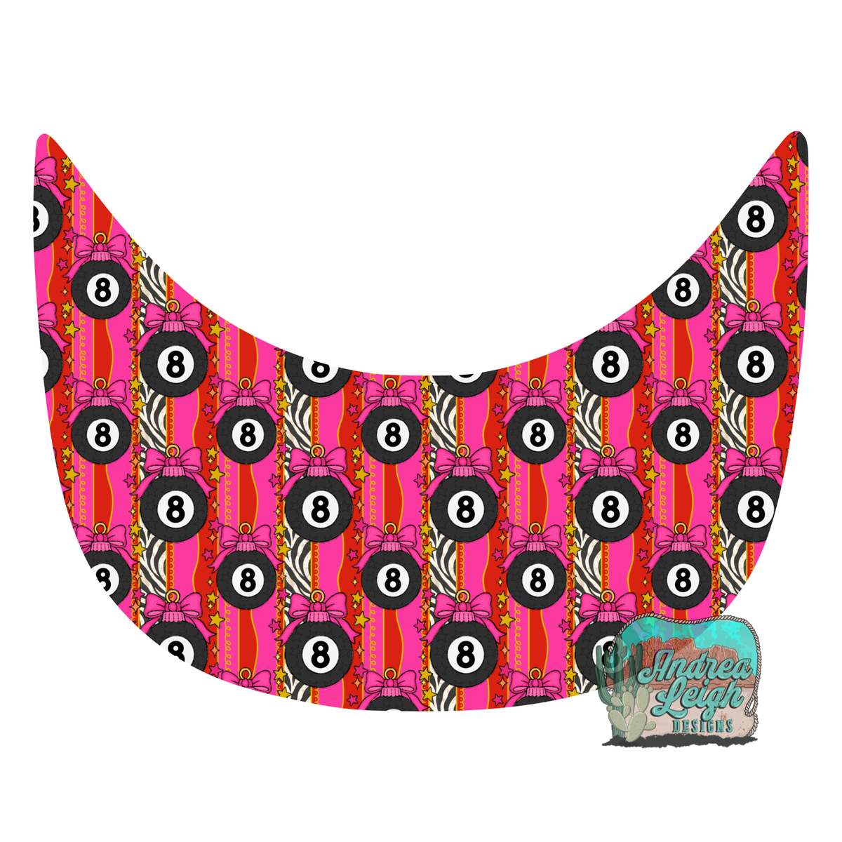 8 Ball Bows Hat Brim DTF Transfer