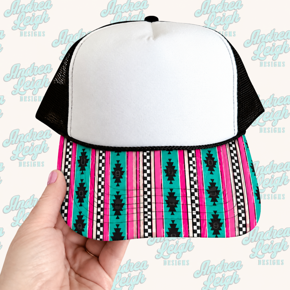 Western Aztec Hat Brim DTF Transfer