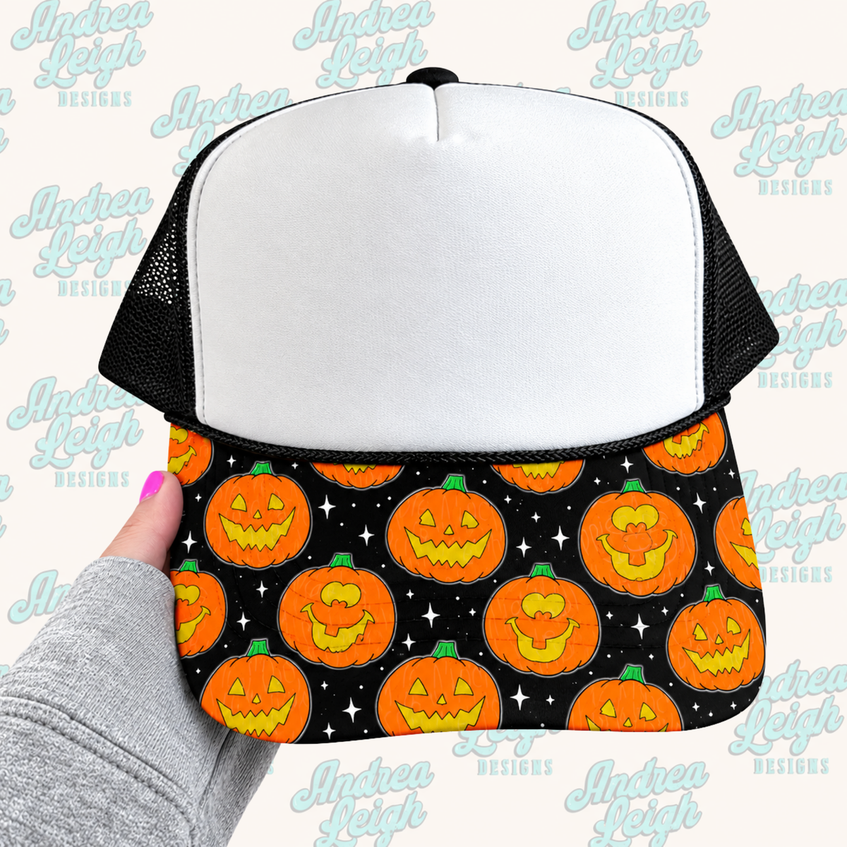 Vintage Halloween Hat Brim DTF Transfer
