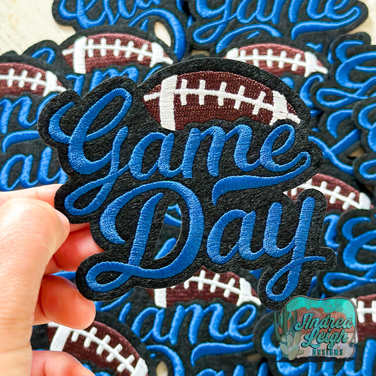 Game Day Blue Embroidered Patch