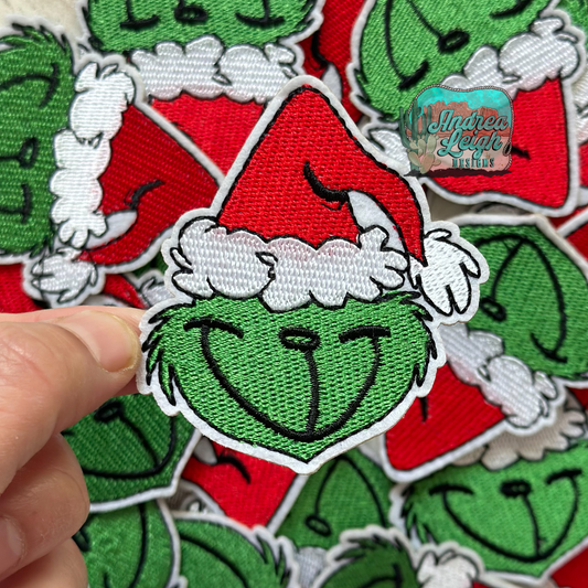 Green Santa Embroidered Patch