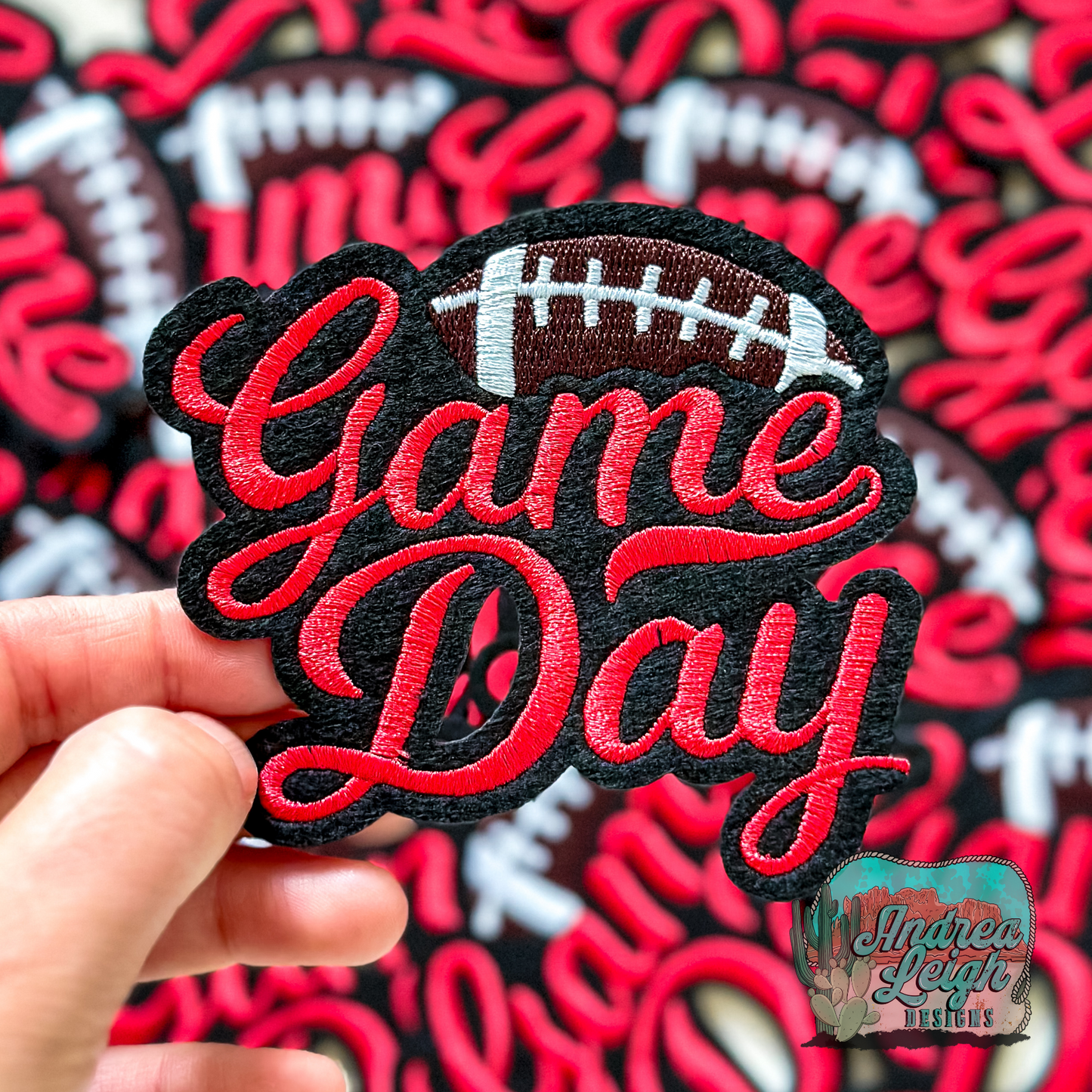 Game Day Red Embroidered Patch