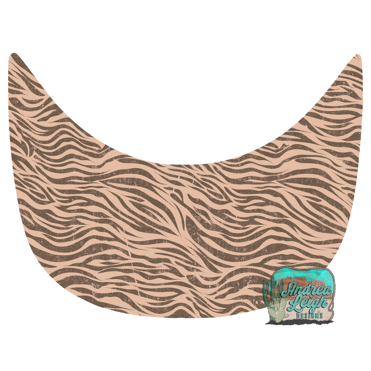 Brown Zebra Hat Brim DTF Transfer