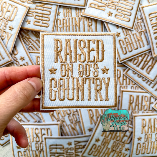 Raised on 90s Country Embroidered Patch