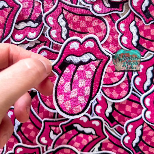 Checkered Tongue Embroidered Patch