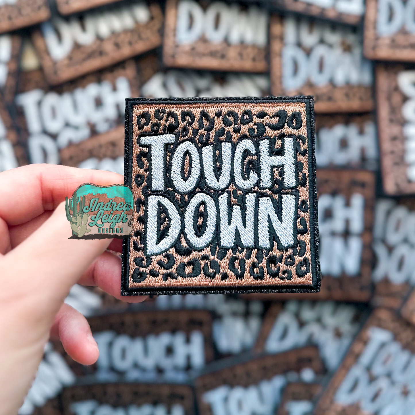 Glitter Leopard Touch Down Embroidered Patch