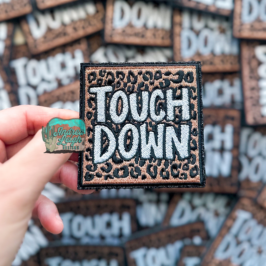 Glitter Leopard Touch Down Embroidered Patch