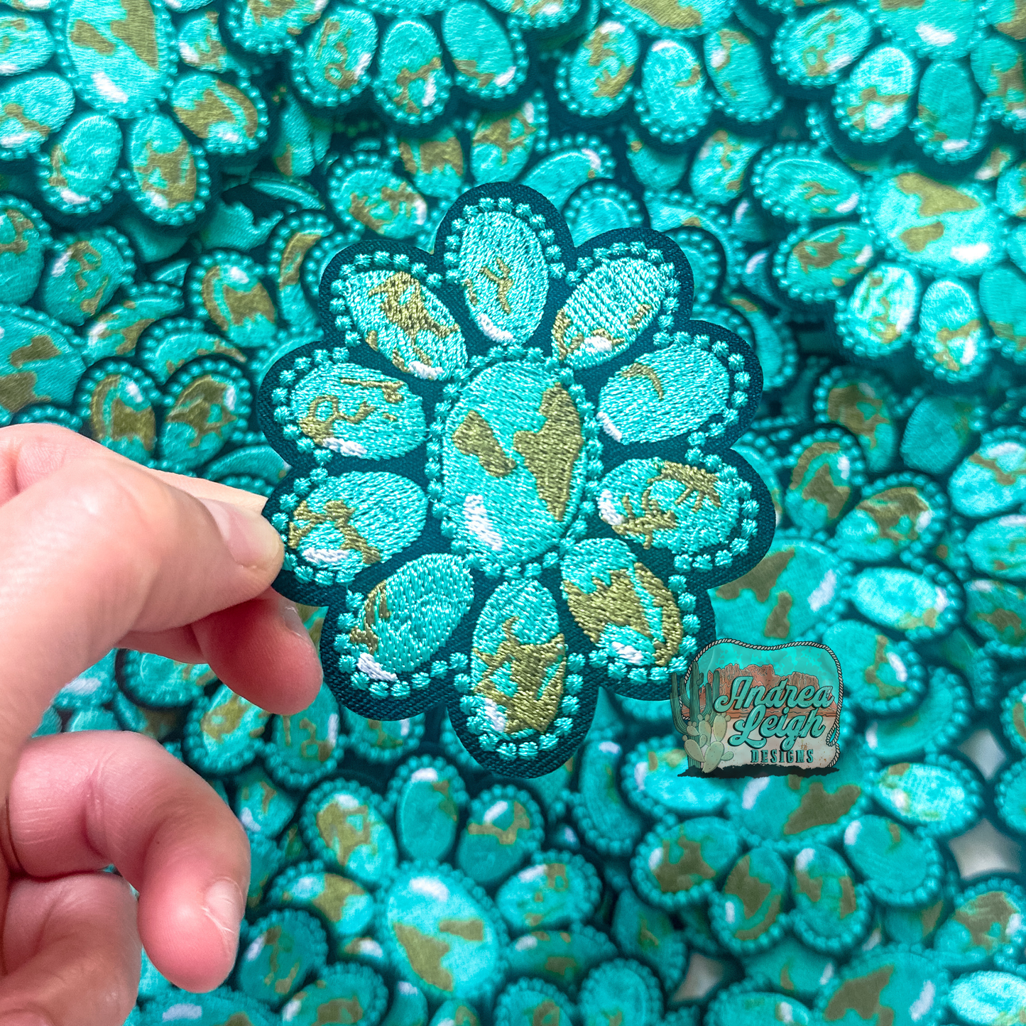 Turquoise Embroidered Patch