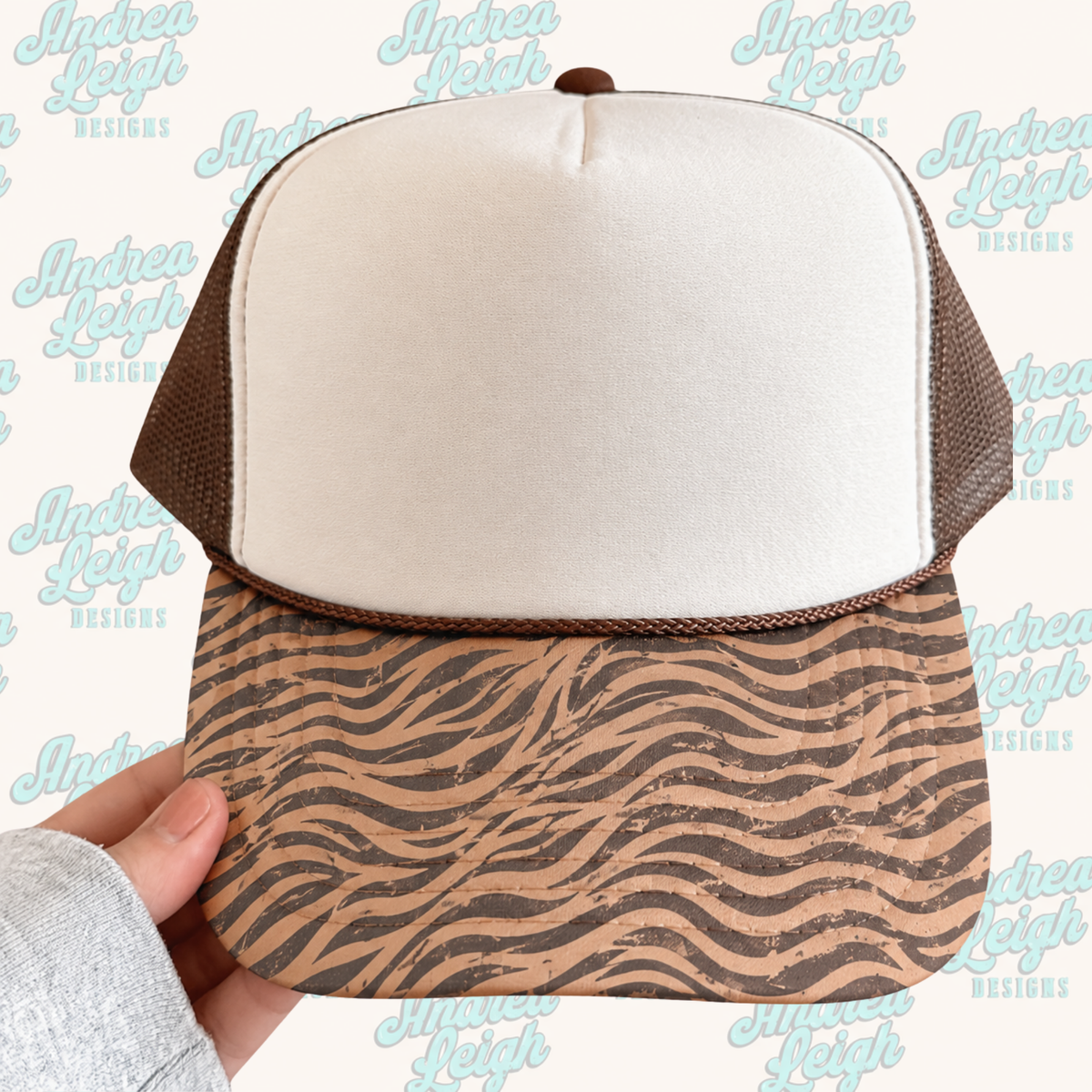 Brown Zebra Hat Brim DTF Transfer