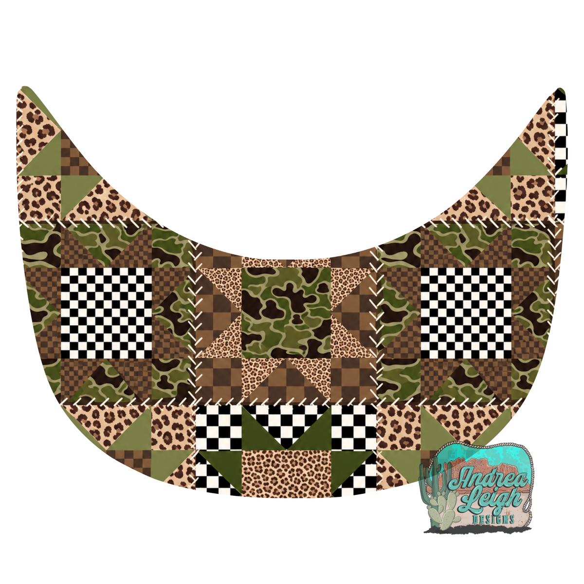 Camo Patchwork Hat Brim DTF Transfer