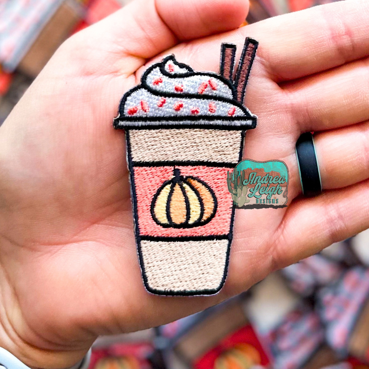 ALD EXCLUSIVE-Pumpkin Coffee Embroidered Patch