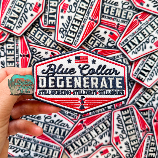 ALD EXCLUSIVE- Blue Collar Degenerate Embroidered Patch