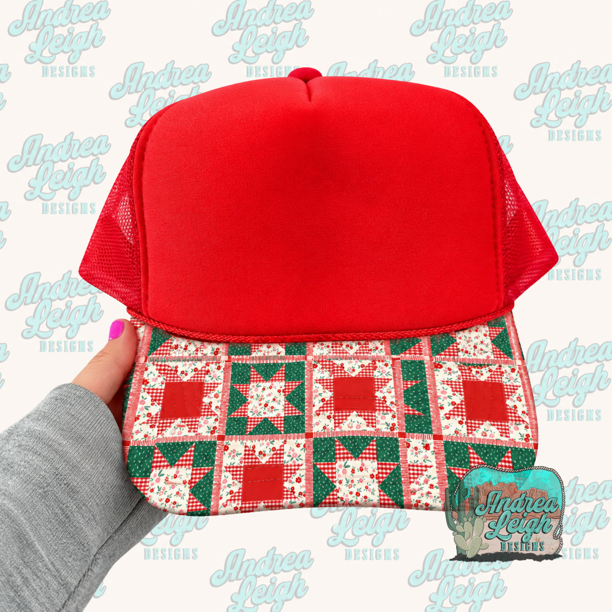 Christmas Patchwork Hat Brim DTF Transfer