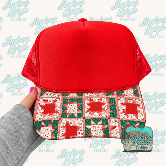 Christmas Patchwork Hat Brim DTF Transfer