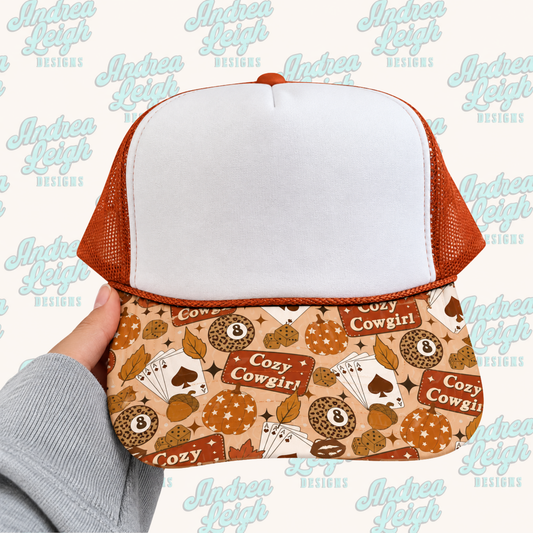 Cozy Cowgirl Hat Brim DTF Transfer