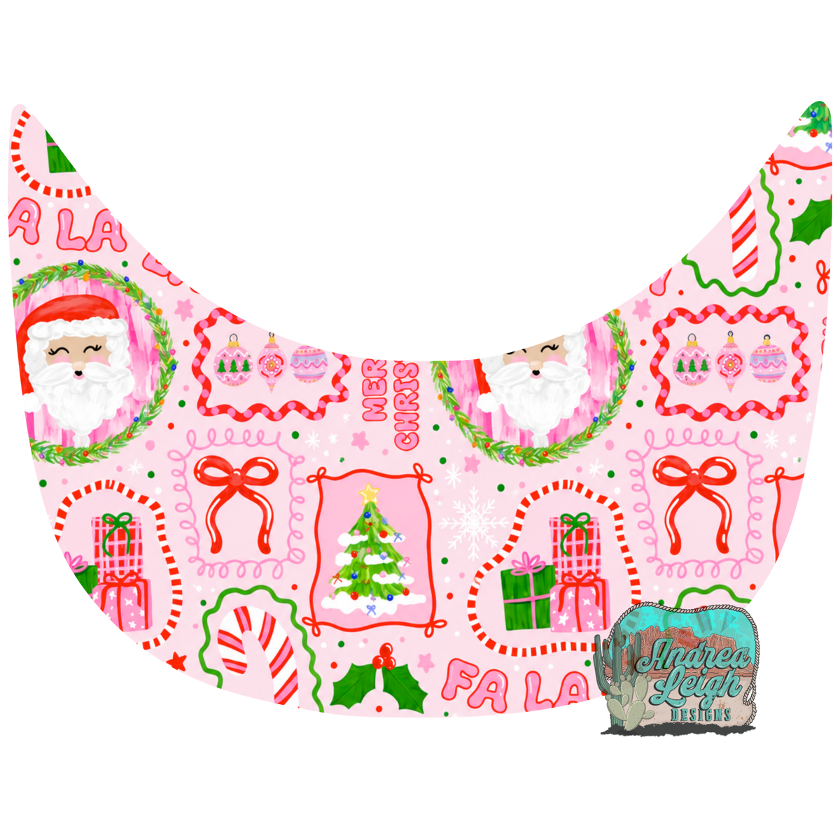 FALALA Pink Christmas Brim DTF Transfer