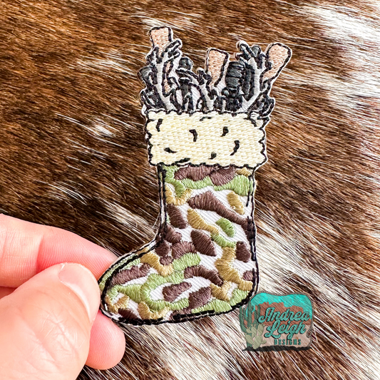 Camo Stocking Embroidered Patch