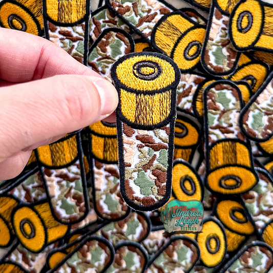 ALD EXCLUSIVE- Camo Shot Gun Shell Embroidered Patch