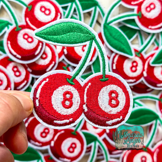 8 Ball Cherries Embroidered Patch