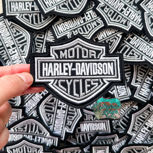 HD Black and White Embroidered Patch