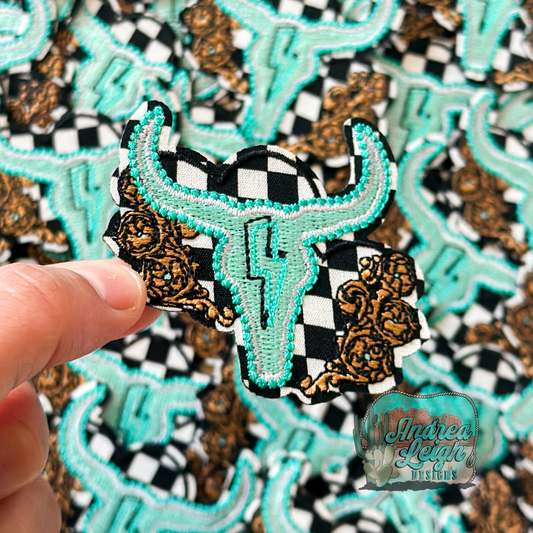 Turquoise Western Embroidered Patch