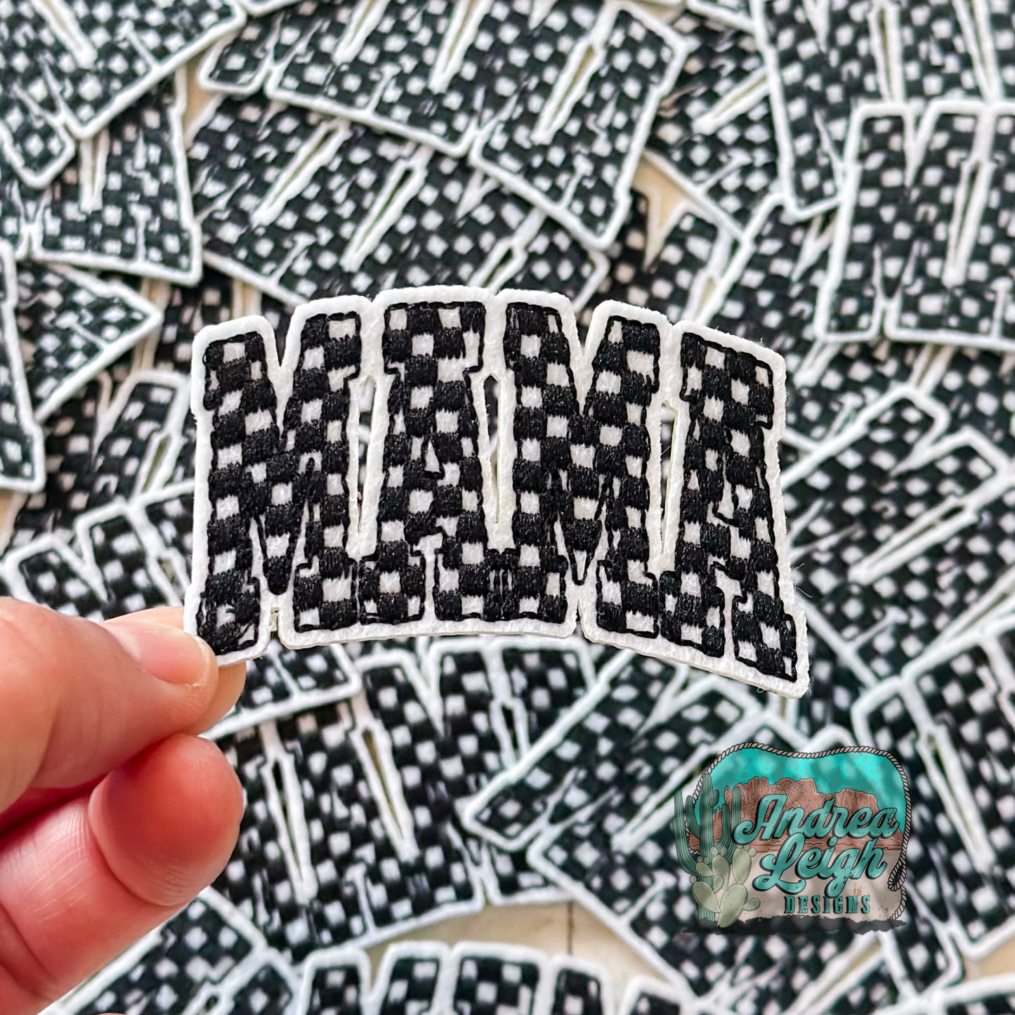 Checkered Mama Embroidered Patch