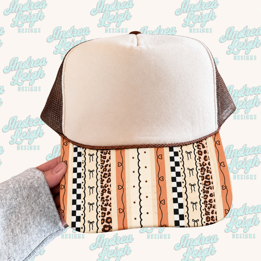 Coquette Fall Lines Brim DTF Transfer