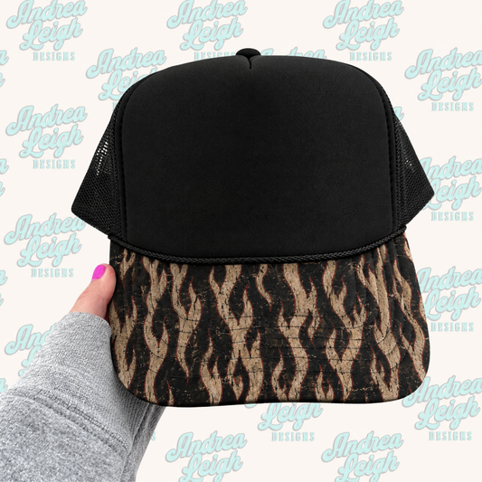 Flames Hat Brim DTF Transfer