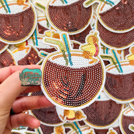Coconut Sequin Embroidered Patch
