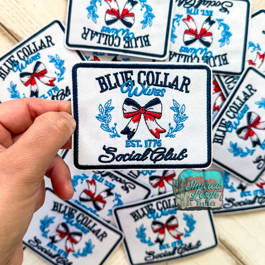 Blue Collar Wife Social Club Embroidered Patch