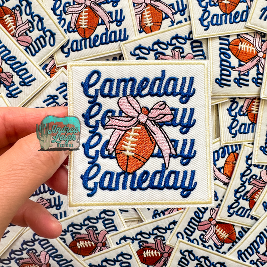 Game Day Bow Embroidered Patch