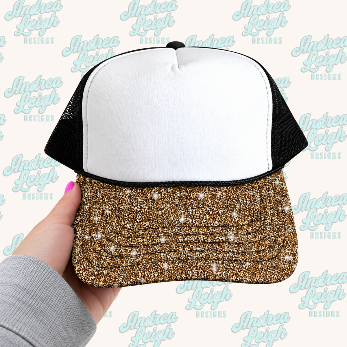 Faux Gold Glitter Hat Brim DTF Transfer