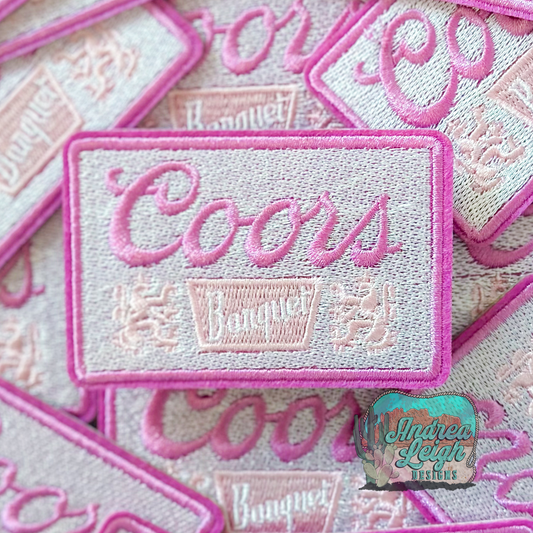 Coors Banquet Pink Embroidered Patch