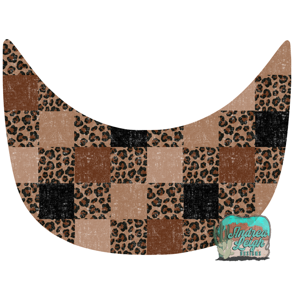 Leopard Print Patchwork Hat Brim DTF Transfer