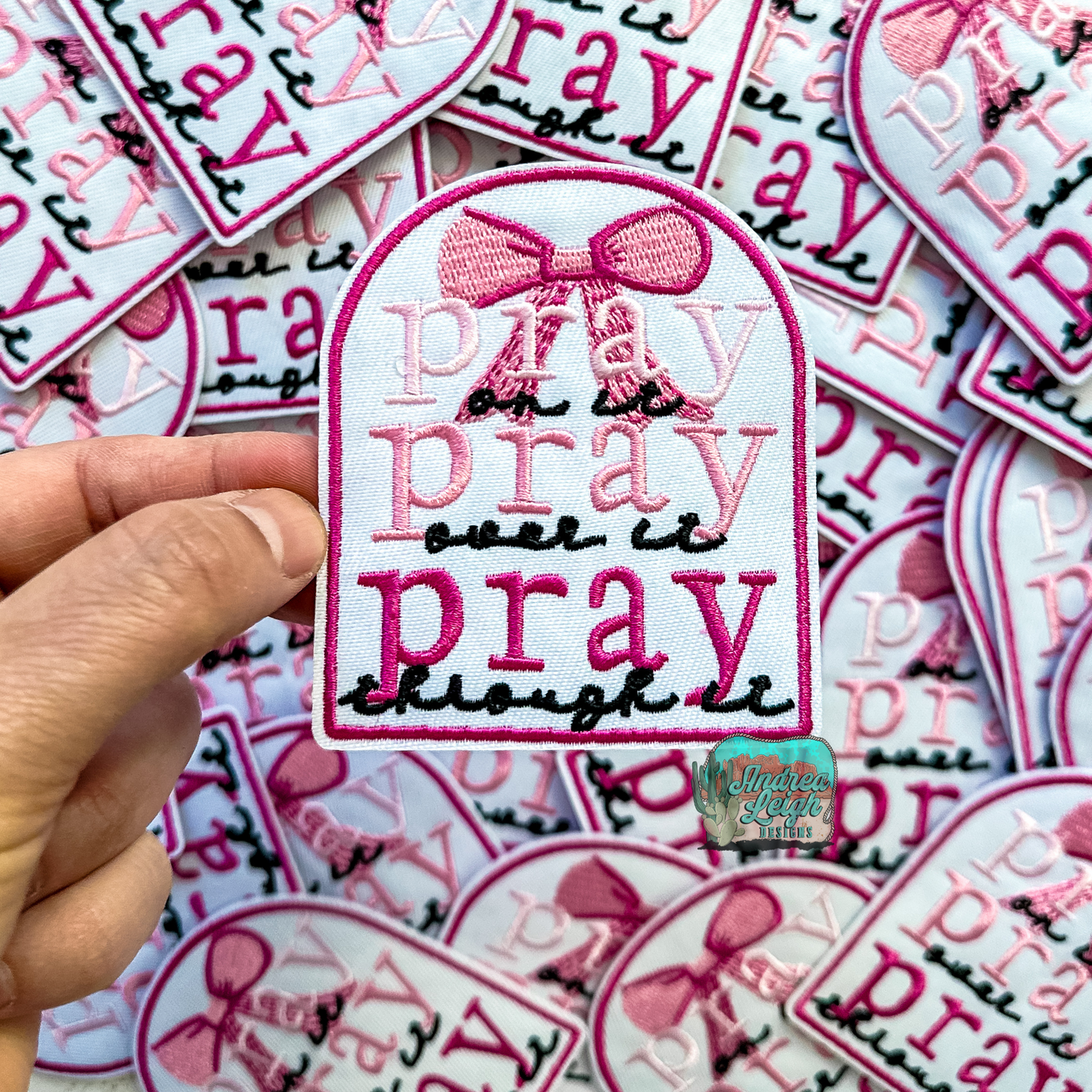 Pray Pink Embroidered Patch