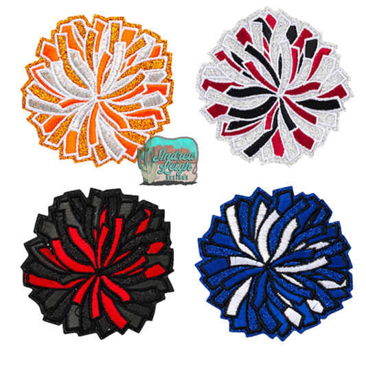 Glitter Pom Poms Embroidered Patch