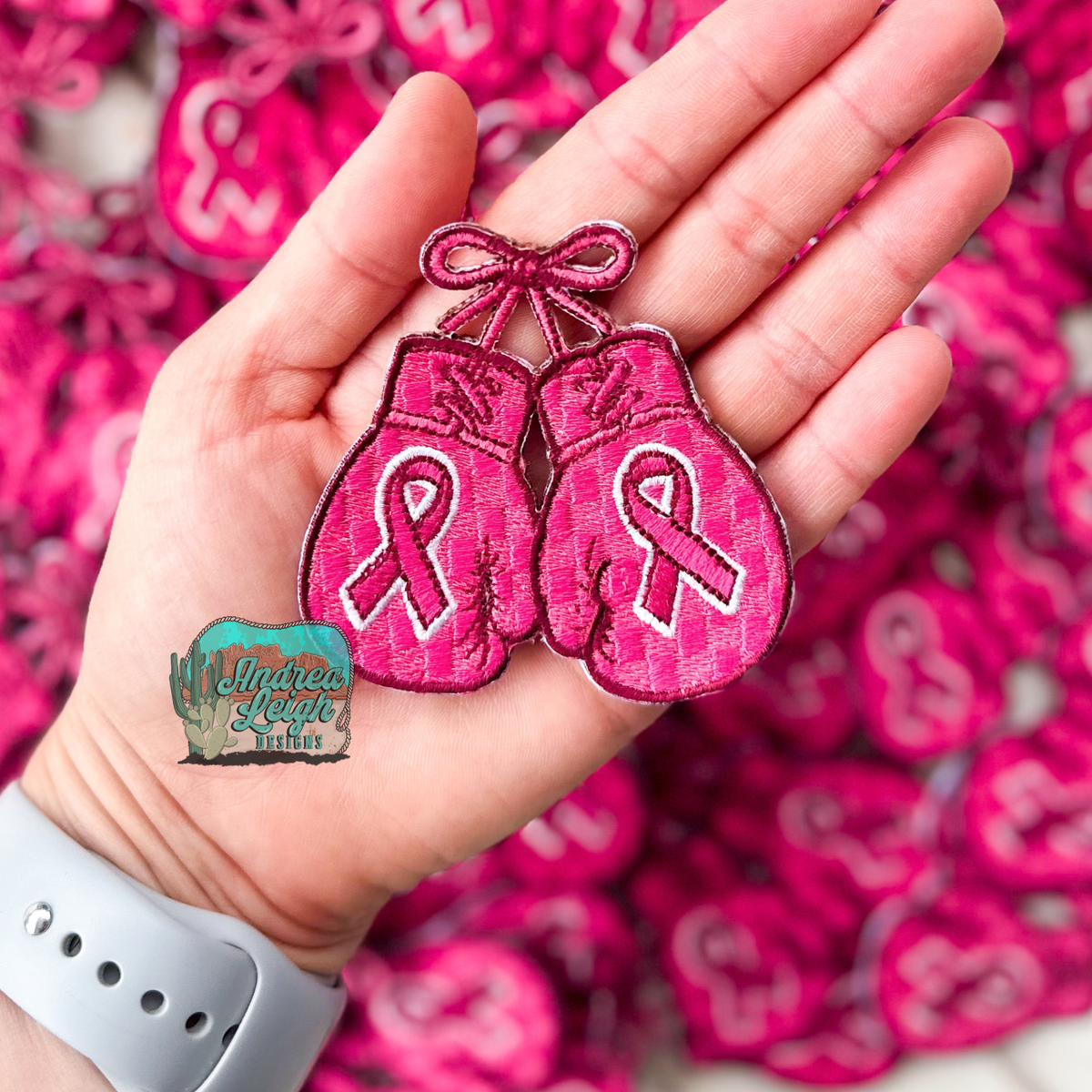 ALD EXCLUSIVE-Breast Cancer Boxing Gloves Embroidered Patch