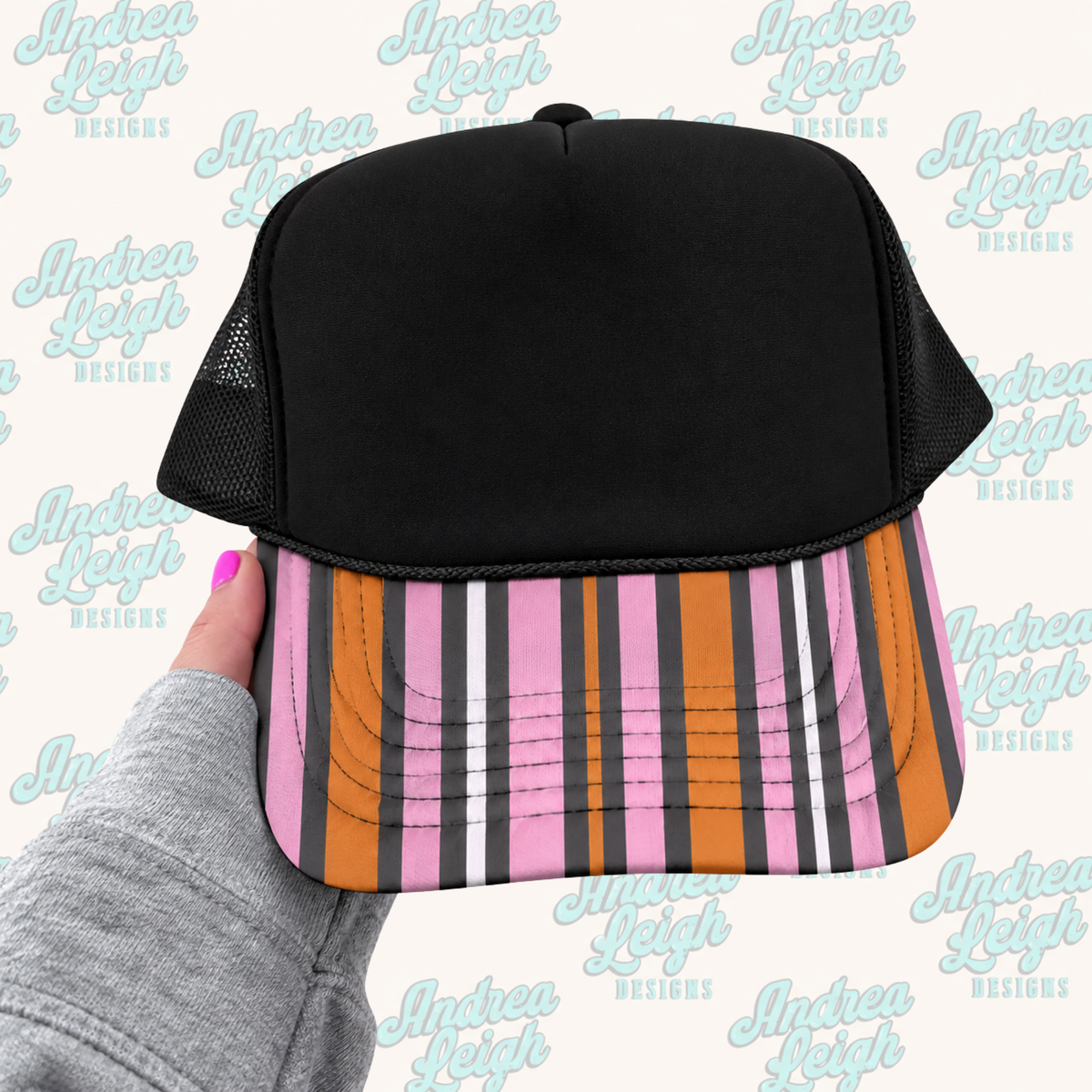 Halloween Stripes Hat Brim DTF Transfer