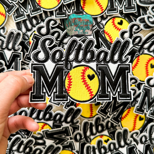 Softball Mom Embroidered Patch
