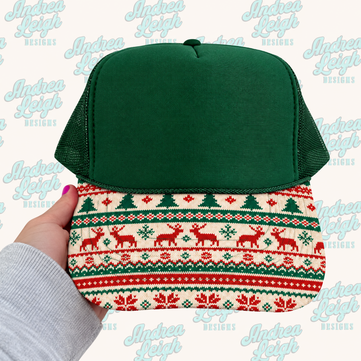 Ugly Christmas Sweater Hat Brim DTF Transfer
