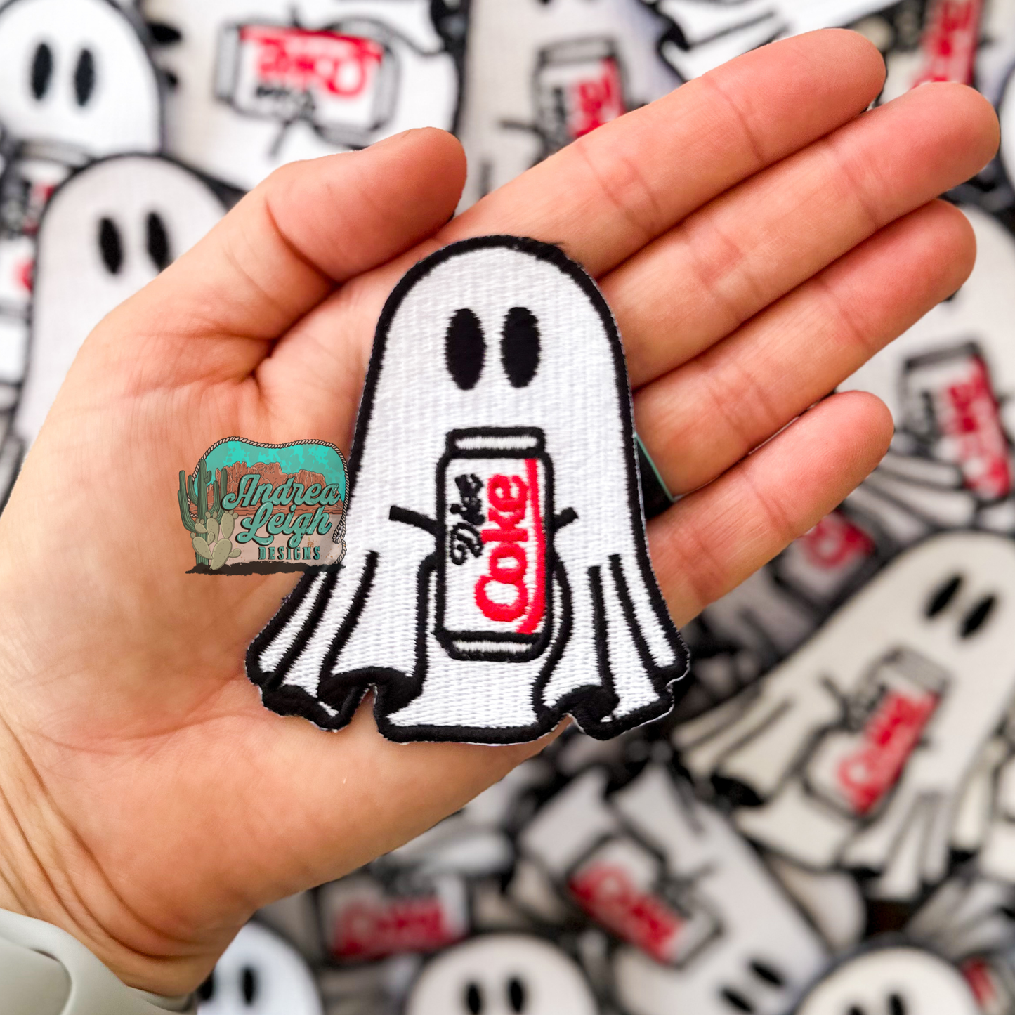 ALD EXCLUSIVE-Diet Coke Ghost Embroidered Patch